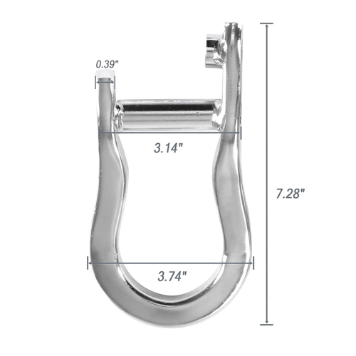 2Pcs Chrome Tow Hooks Trailer Hook Kit for 2