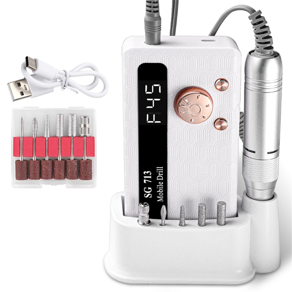 Sin Marca Cordless Nail Drill Electric Nail Remover And Nail Grinder White