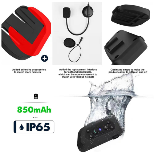 V6 PRO 800M Motorfiets Bluetooth Helm Headset Intercom 2