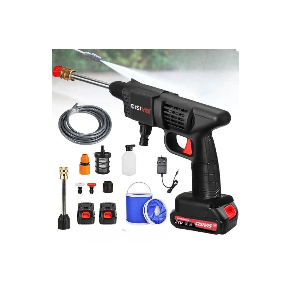 2 Battery Portable Cordless Car High Pressure Washer Jet Water Wash Cleaner Gun
