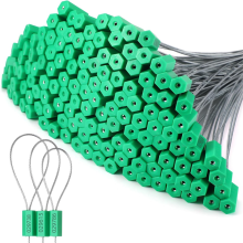 100 precintos de seguridad de acero para cables de 11,8 pulgadas, numerados y antimanipulación B