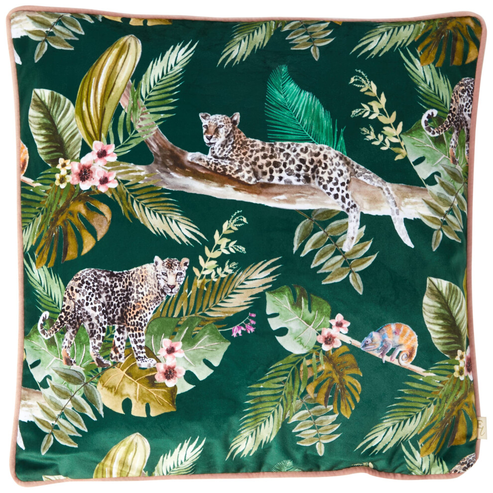 Housse de coussin Evans Lichfield Jungle Leopard Vert 43 x 43 cm