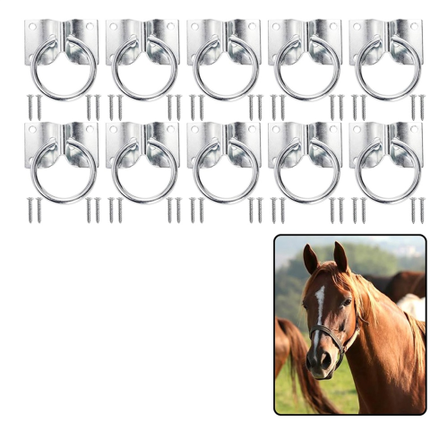 10er-Pack Anbinderinge für Pferde, Blockanbinderinge mit Schrauben 1
