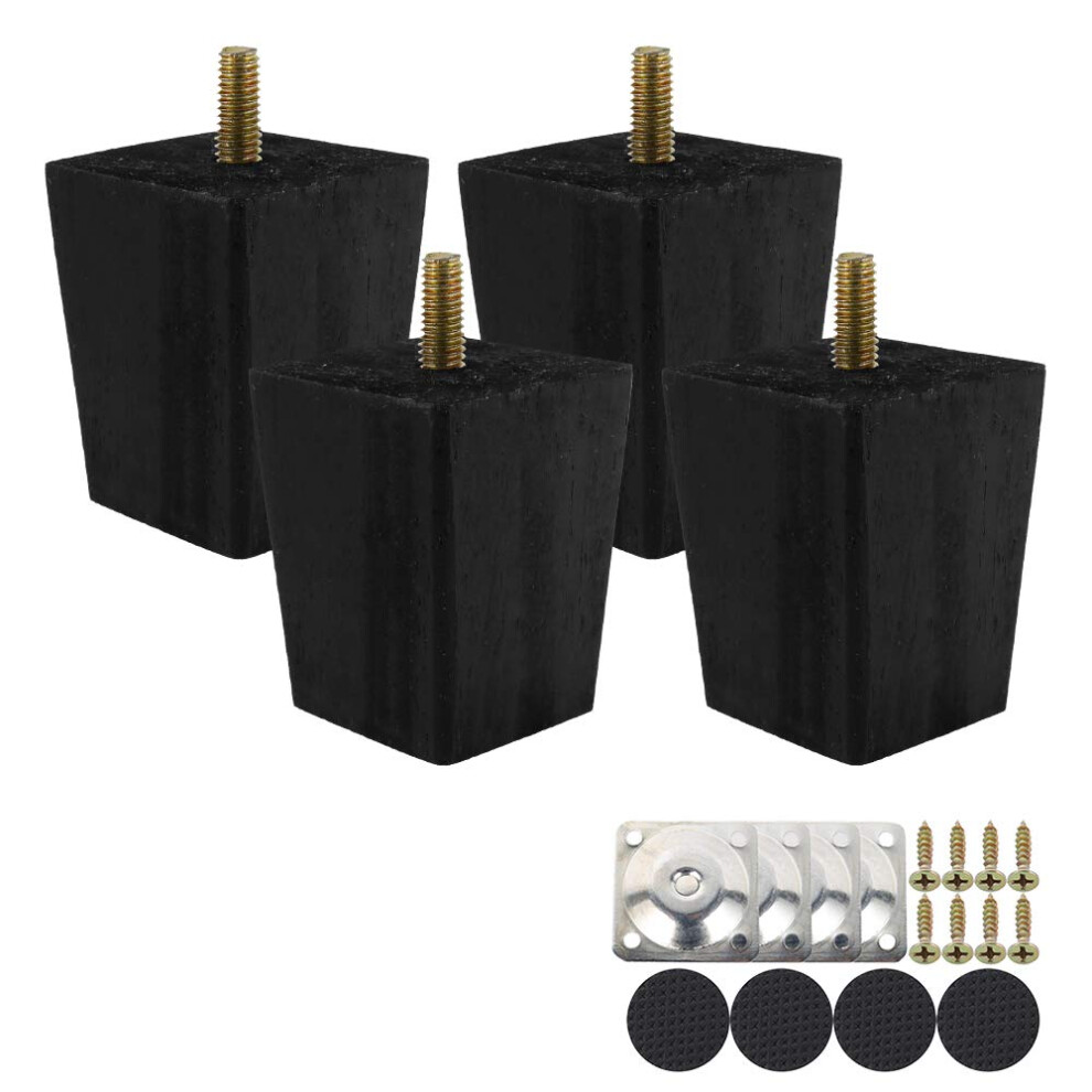 Height Sofa Legs 4Pcs Wooden Furniture Legs Square Tapered Solid Replacement Furniture Armchair Cabinet Feet Legs Straight Wood Color For Ottoman Couc 6226128885761