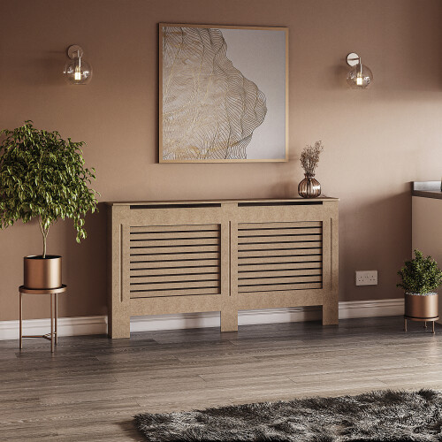 Vida Designs (Medium) Radiator Cover with Horizontal Slats - Natural FSC