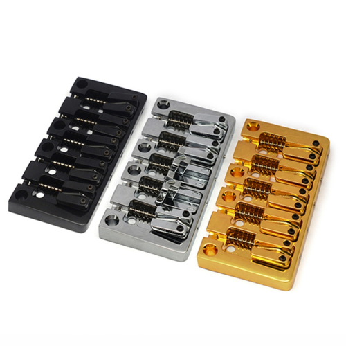 5-String Bass Bridge Body Bottom Through String Spacing Silver 1