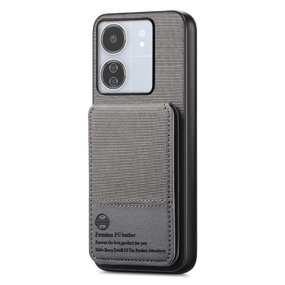 ( ) Case For Xiaomi Redmi 13C Wallet Rfid Blocking Leather Case Shockproof Gray 764563521937