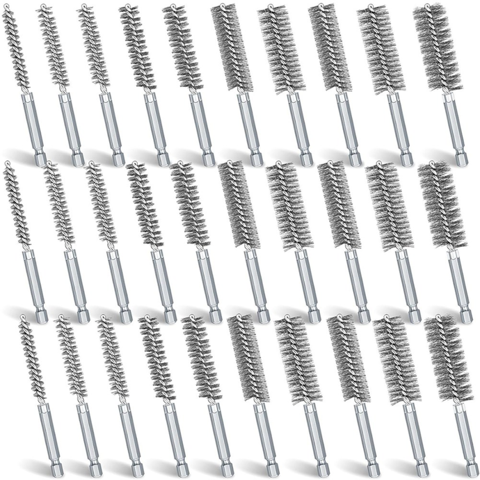 30 Pcs Bore Brush For Drill Wire Bore Cleaning Brush Set 4853951119644