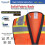 ProtectX High Visibility Safety Vest with Reflective Strips  Front Zipper  Multi-Function with 6 Pockets  Lightweight Breathable Construction Vest  AN 5