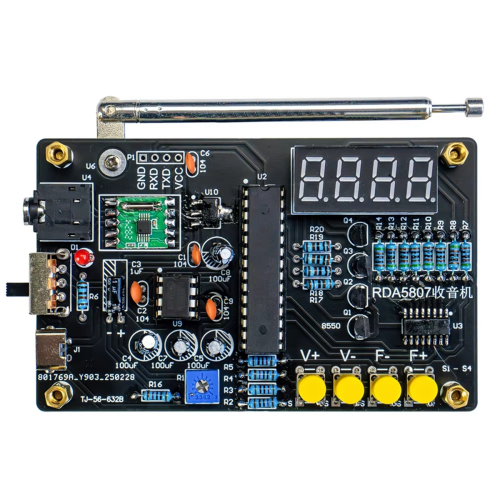 Κιτ DIY RDA5807M Ραδιόφωνο FM 87-180MHz με Ψηφιακή Οθόνη Σωλήνα STC15 1