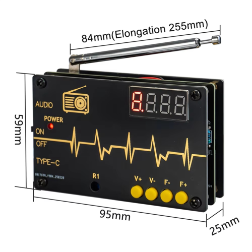 Κιτ DIY RDA5807M Ραδιόφωνο FM 87-180MHz με Ψηφιακή Οθόνη Σωλήνα STC15 2