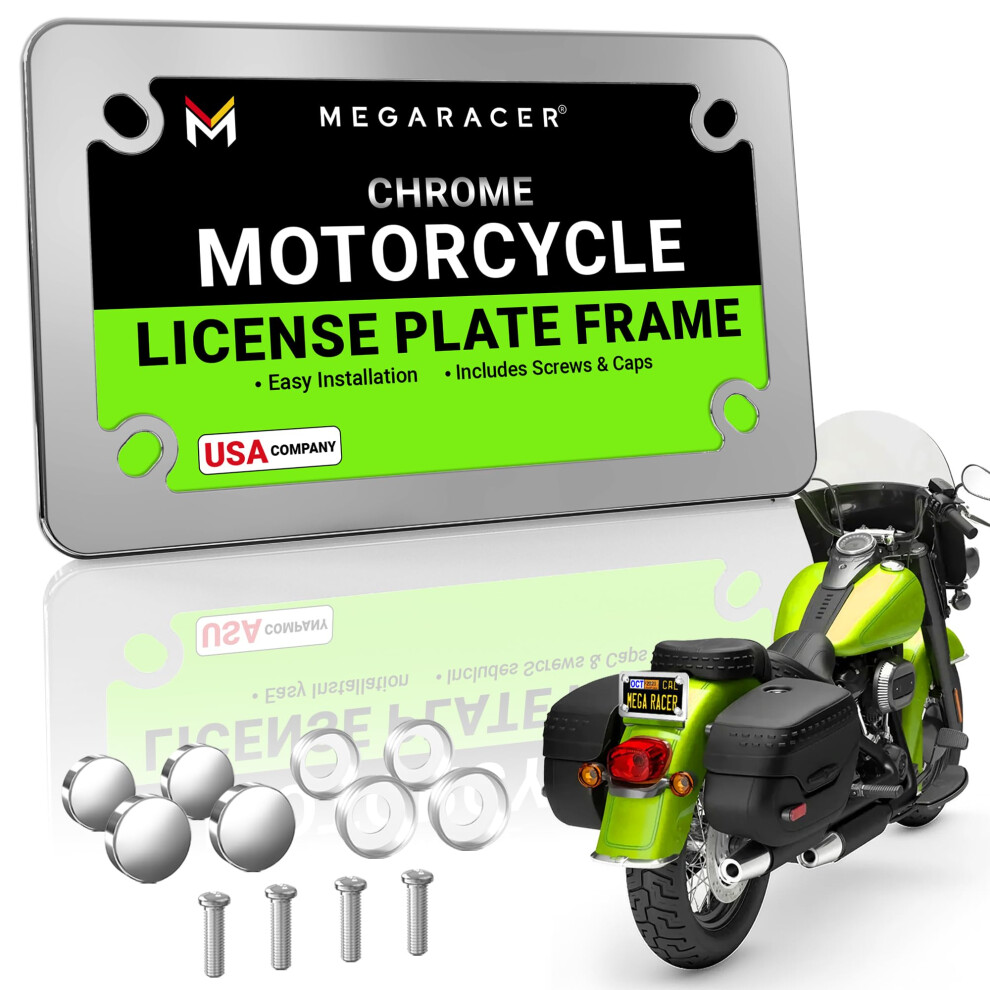 Cadre de plaque d'immatriculation moto chrom    argent    | Cadre de plaque moto | Support de plaque d'immatriculation moto | Cadre de plaque d'immat