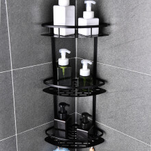 (Zwart 3 lagen)Badkameraccessoires planken Boorloze hoekplanken Douche opbergrek Toilet organizer Badkameraccessoires