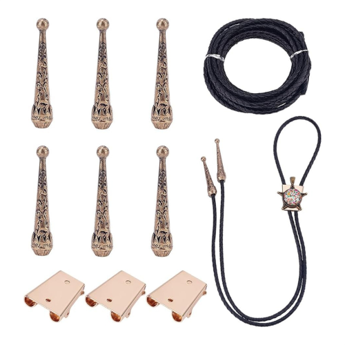 sets Bolo Tie Making Kit, Bolo Tie Tips Vervangende Eindkappen Kit 1