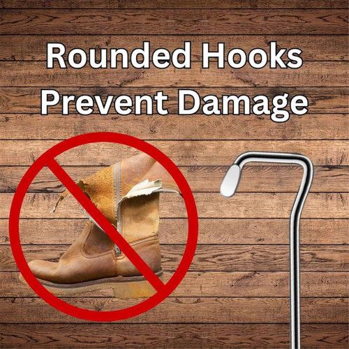 2pack Boot Hooks and Puller for Cowboy Boots, Wood Handles 1