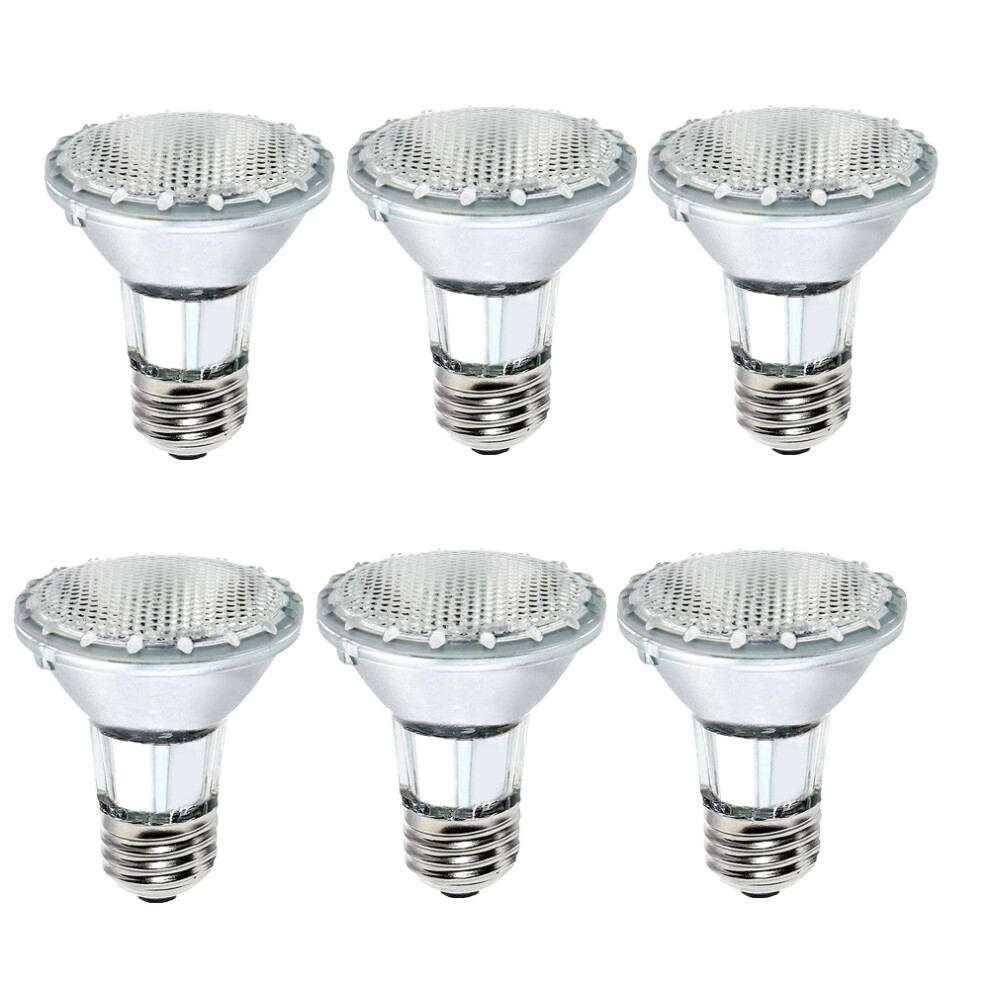PAR20 50W Halogen Bulb 120V,6 Pack High Output PAR20 Flood Light Bulb