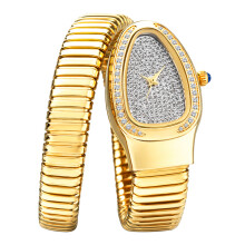 (2686A-G) Nieuwe slang vol diamanten dameshorloge goud zilver polshorloges dames mode feest dames quartz