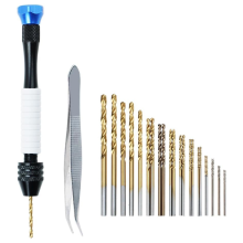 Trapano manuale con morsa a perno, trapano manuale con 25 punte da trapano (0,5 mm-3 mm) B