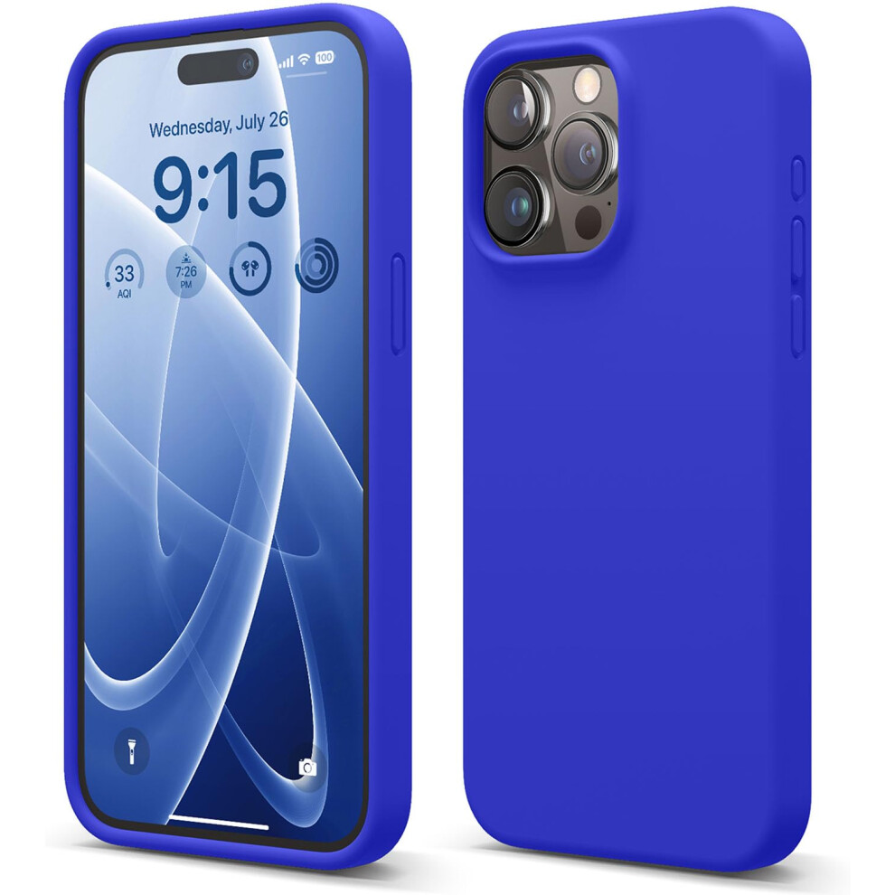 Coque en silicone liquide Elago compatible avec iPhone 15 Pro Max. Coque de protection intégrale en silicone de qualité supérieure [Structure ant