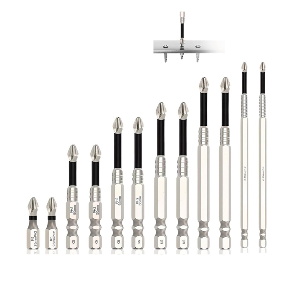 Anti Slip Screwdriver Bits, 12-Piece Screwdriver Drill Bit 4852268446566