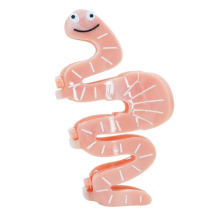 Haarklammer mit Smiley-Gesicht, rosa Wurm, für Damen und Mädchen