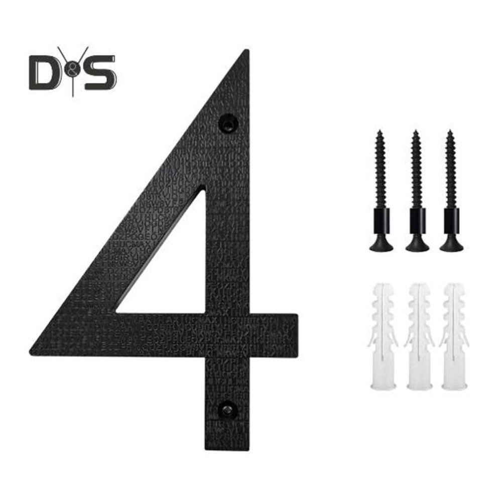 (as the picture, 4) Black House Numbers Door Number Letters for Outside Signs Easy Installation Plastic Matte Numbers Letters Sign for Home Address Mailbox