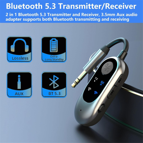 Wireless Audio Transmitter for Headphones 3.5mm Audio Jack Adapter 2