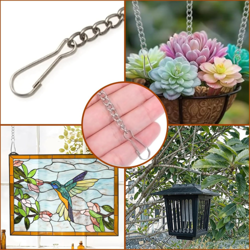 Stained Glass Window Hanging Chain with Suction Cup Hooks 2