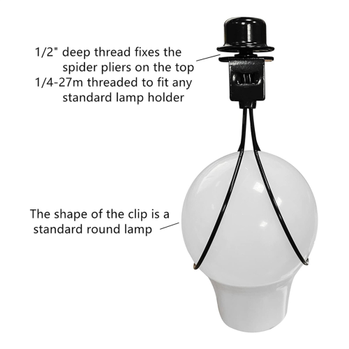 Lamp Shade harp Holder Adapter,Includes Finial 2