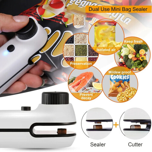 Mini thermoscelleuse rechargeable 2 en 1 pour sacs, noire 1