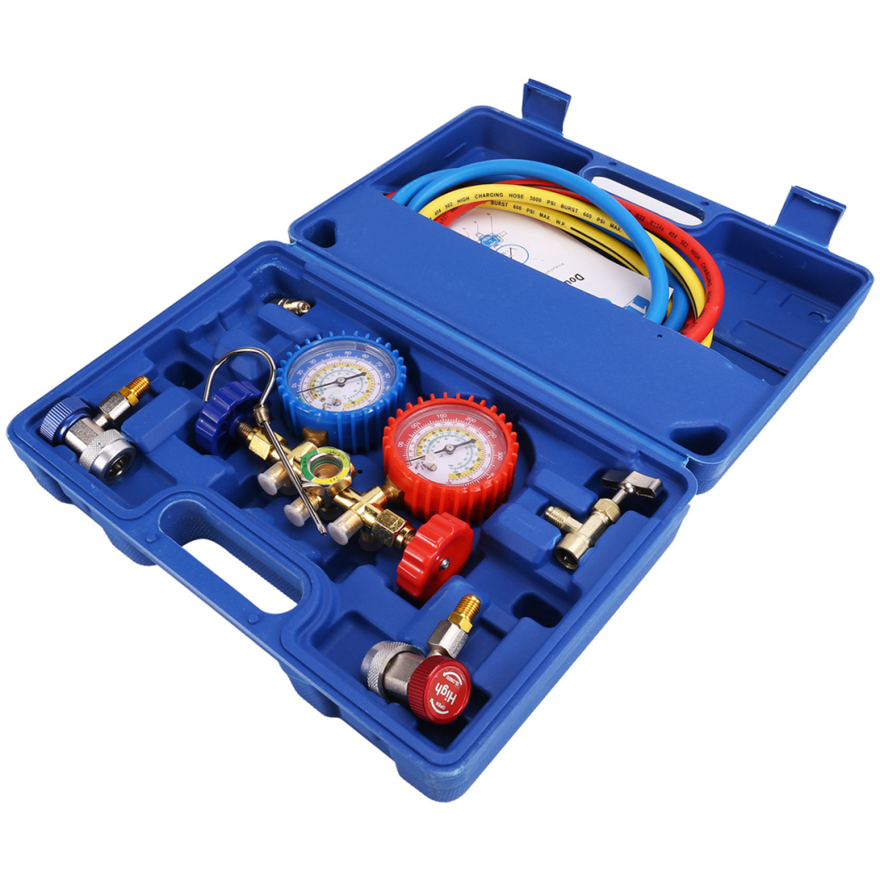 Ac Gauges R134a R12 R22 R502 3Way Automotive Puncturing Tap Freon Kit 4852268462115