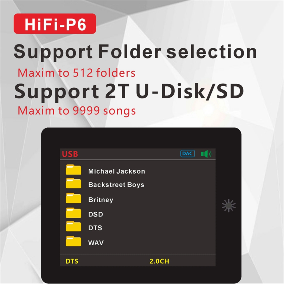 Dsd Dts AC3 Digital Player Master Tape Audio Decoder Bluetooth Bt 5.0-image