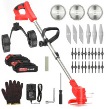 SHALL 24V Cordless Strimmer Grass Trimmer Electric Weed Cutter Edger +2 Battery