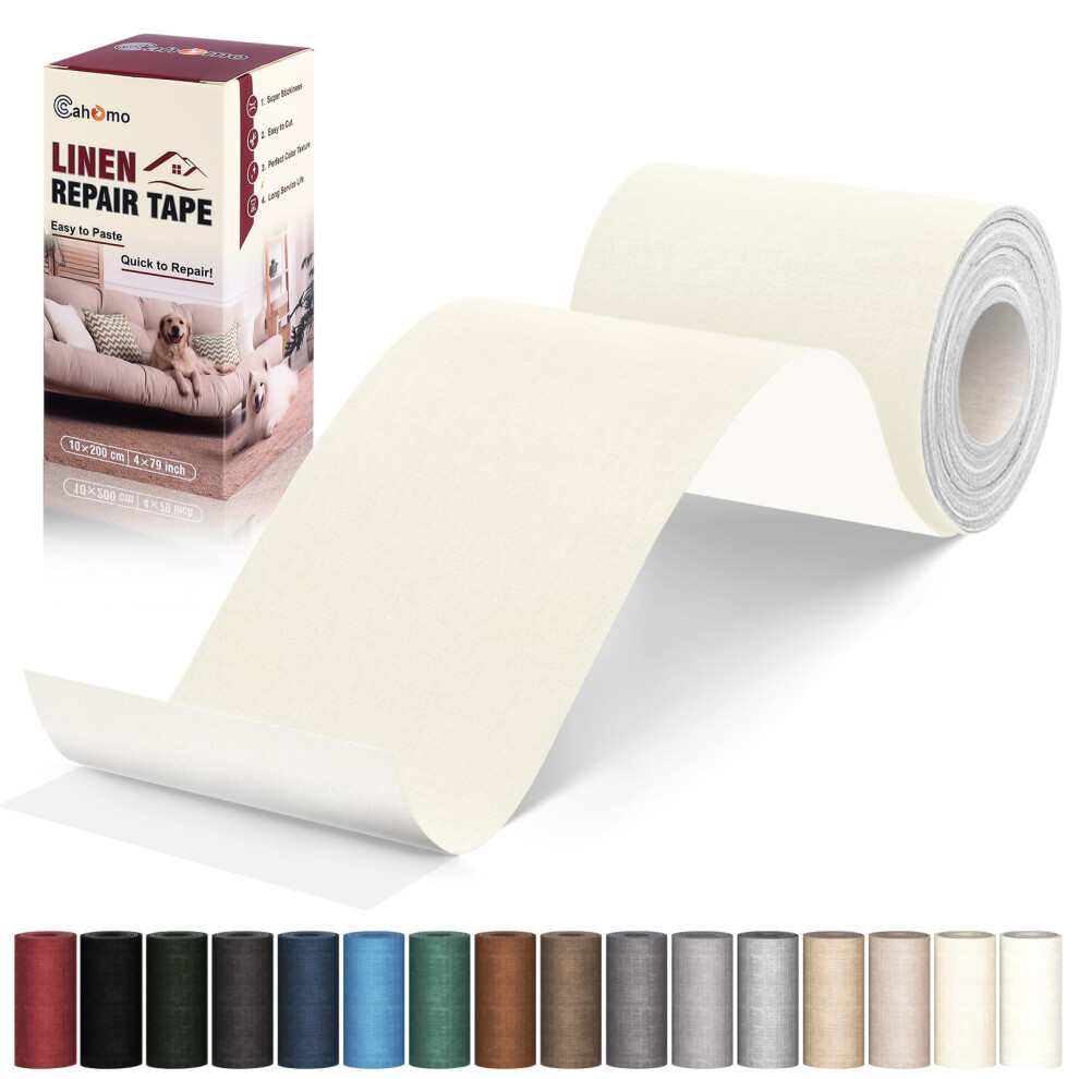 Linnen Reparatietape 4x79 inch, Zelfklevende Linnen Stoffen Patches, Set voor Linnen Stoffen