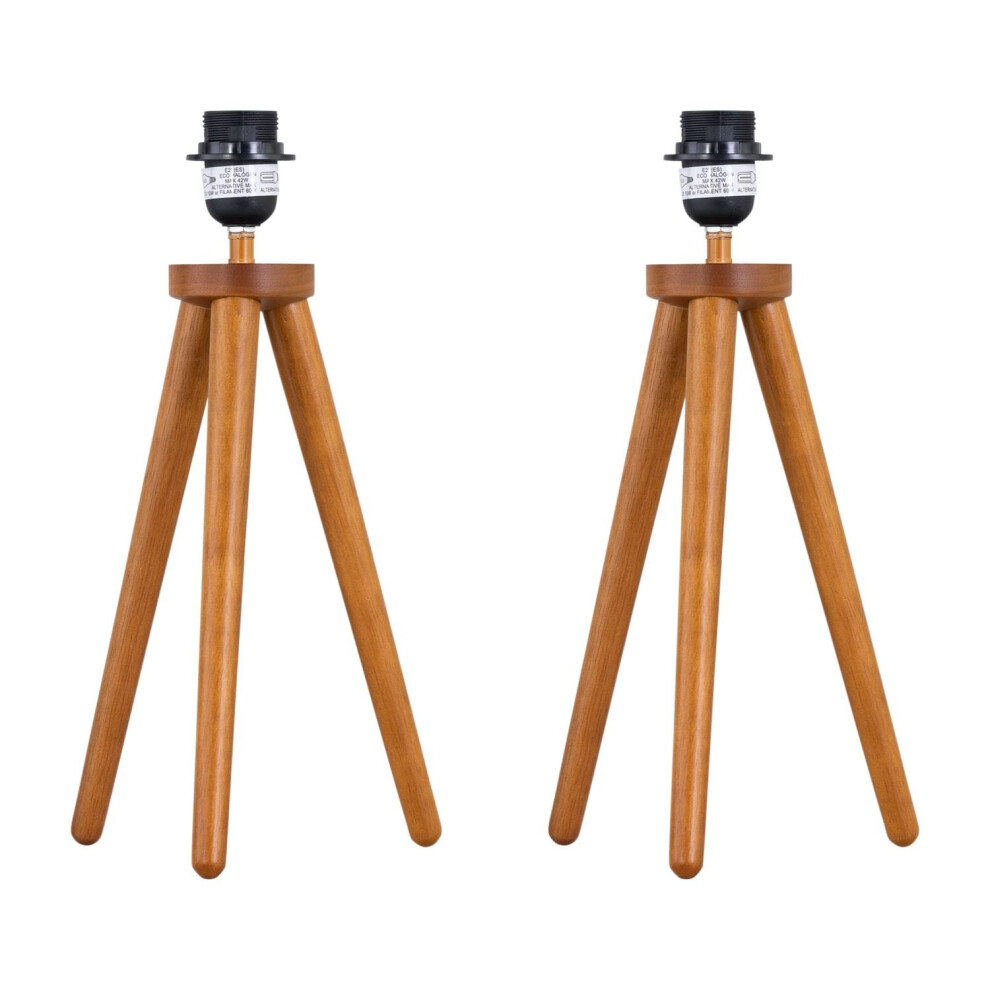 Set of 2 Voyage - Dark Oak Wooden Tripod Lamp Bases-image-OPC-PH9WDMQ-NEW