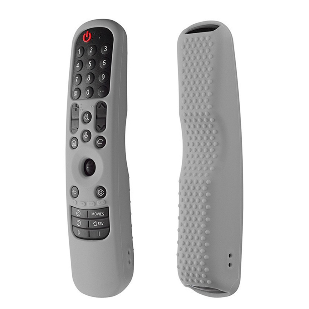 Coque de protection antichoc en silicone pour télécommande Smart TV, gris clair