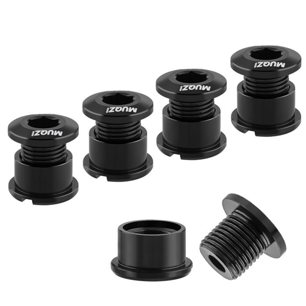 Photos - Nail / Screw / Fastener 5Pcs Chainring Bolts Set 6.5mm Single Chainring Screws Black