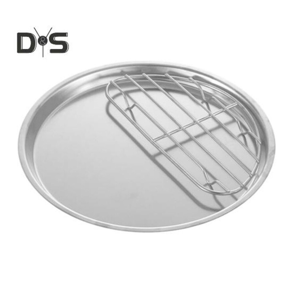 (silver, 18cm) Round Dinner Plate Easy to Clean  Useful  Fashion Style 304 Stainless Steel Tray