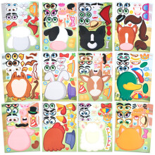 JOYIN 36 Pcs 9""""x6"""" Farm Animals Make a face Stickers for Kids Make Your Own Summer Sticker Sheets Party Favors Kids Crafts Goodie Bags Stuff