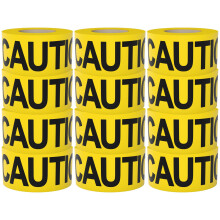 Vorsichtsband 12 Packung 3 Zoll x 1000 Fu Hellgelb mit fettem schwarzem Text 3 """" breit fr maximale Lesbarkeit strkste und dickste Klebeband f