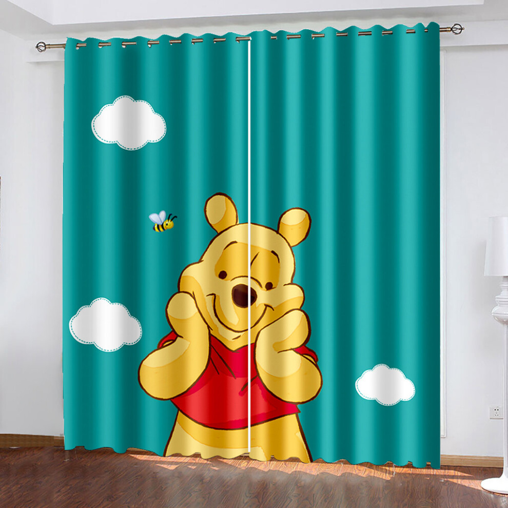 Xcsgsra (Style05, 184X214cm(92X214cm*2Pcs)) Kids Winnie The Pooh Curtains Baby 3D Blackout Curtains Thermal Ring Top Eyelet