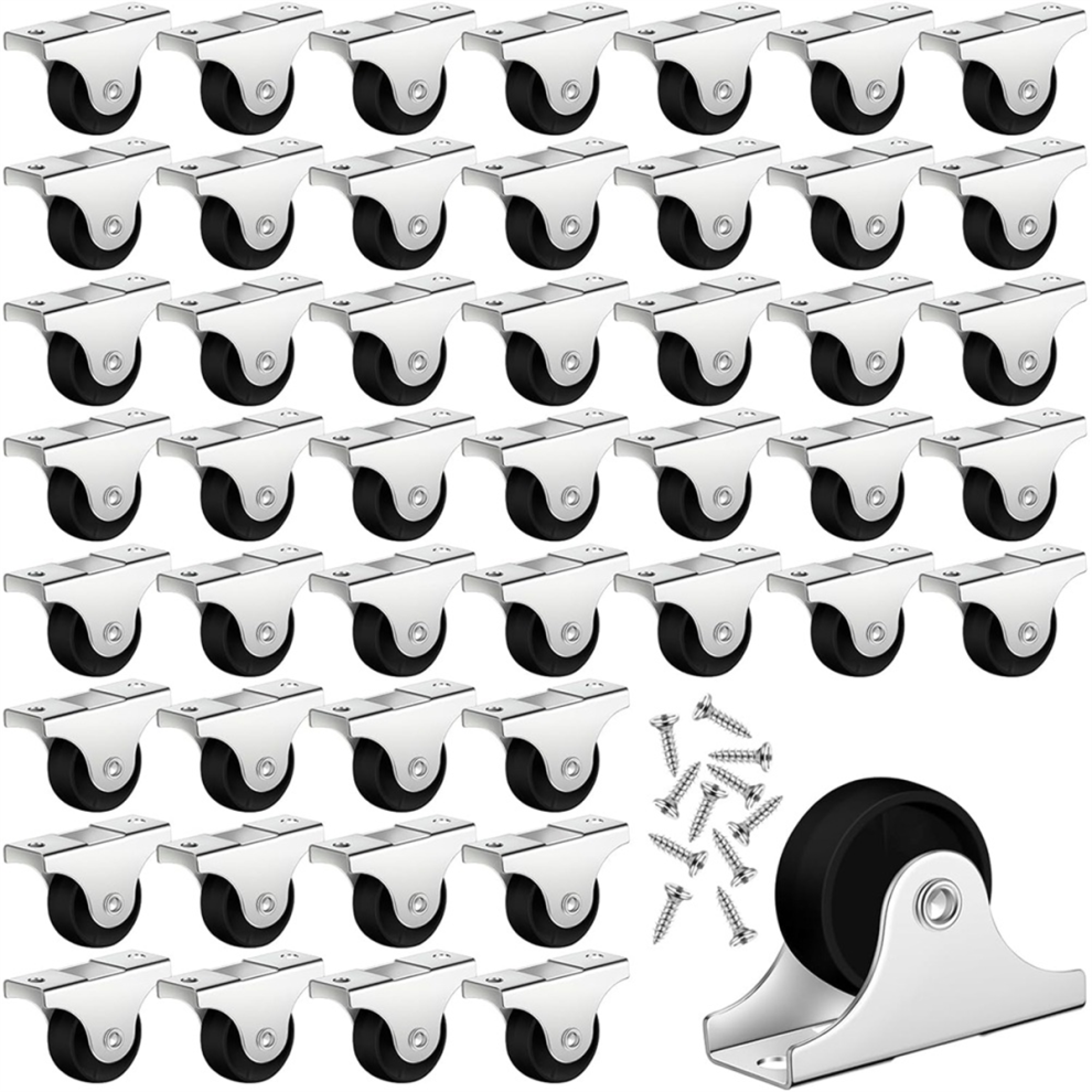 Small Caster Rigid Non-Swivel Fixed Caster With Metal Top Plate,48Pcs 4852268471025