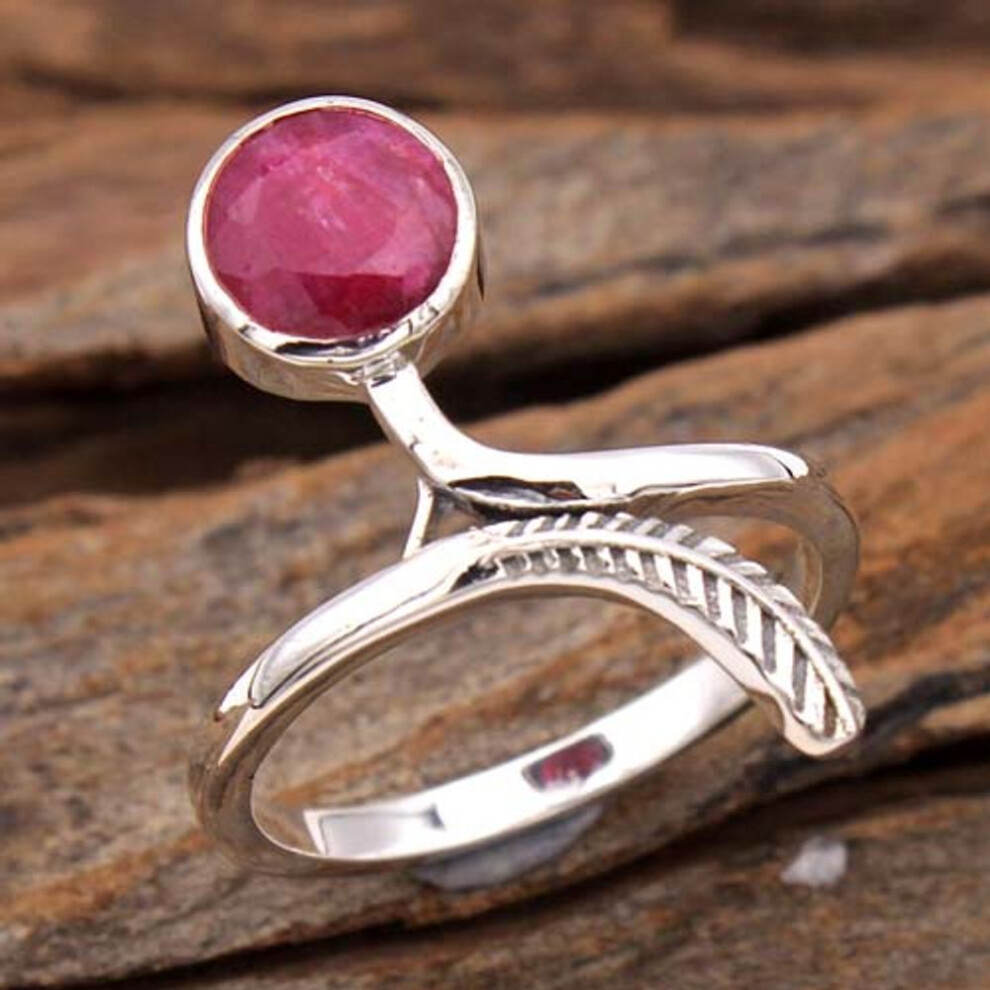 (red, 4.5) Statement Jewelry, 925 Sterling Silver Jewelry, Silver Charm Ring, Gifts For Her