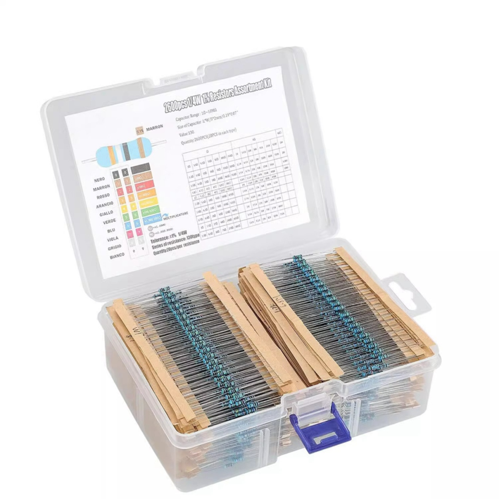 2600Pcs 130 Values Resistors Assortment Kit 4852268476822