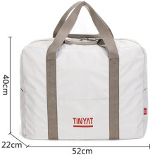 (T311-L wit) Opvouwbare koffer voor heren, draagbaar, Molle, dames, stof, waterdicht, nylon, casual