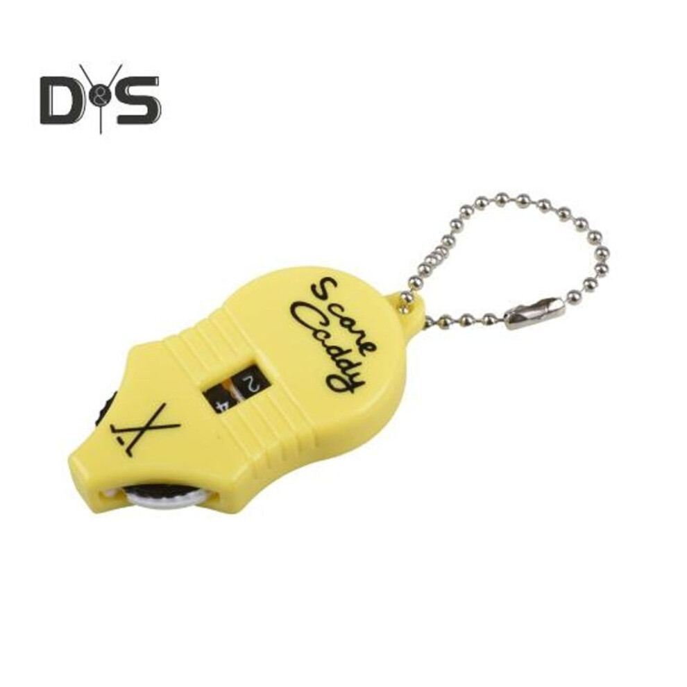 (yellow) Golf Score Counter Mini Score Tracker Portable 2 Digit Stroke Counting Tool Clicker Keychain Outdoor Golf Sports Scoreboard