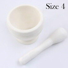 (Size4) Resin Mortar Pestle Set Garlic Herb Spice Mixing Grinding Crusher Bowl Restaurant Kitchen Tools