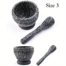 (Size3) Resin Mortar Pestle Set Garlic Herb Spice Mixing Grinding Crusher Bowl Restaurant Kitchen Tools