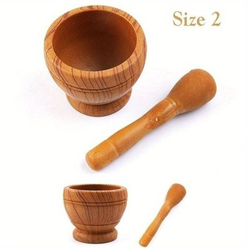 (Size2) Resin Mortar Pestle Set Garlic Herb Spice Mixing Grinding Crusher Bowl Restaurant Kitchen Tools