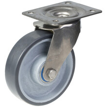 Rueda giratoria de acero inoxidable de 160 mm con termoplástico gris conductor de la electricidad